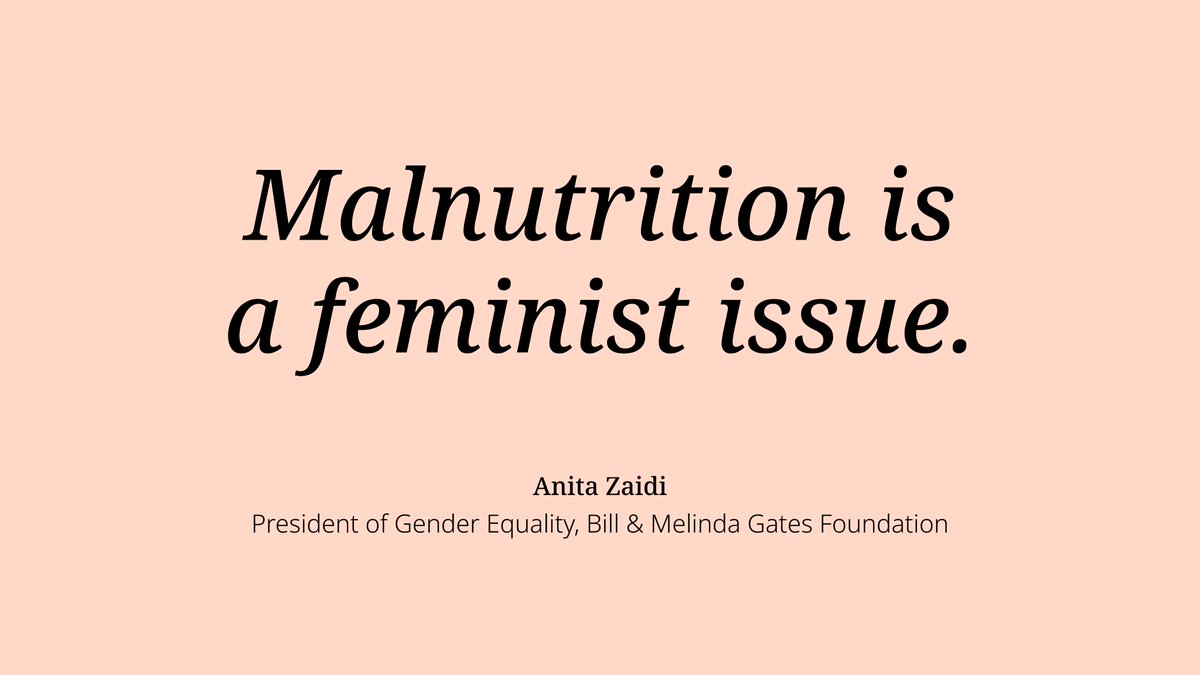 Malnutrition is NOT just a statistic, it’s a feminist issue that we all need to tackle together.

Our President of Gender Equality @anitazaidi said it best–closing the gender gap in nutrition will bring the world one step closer to gender equality. gates.ly/44ZnECg