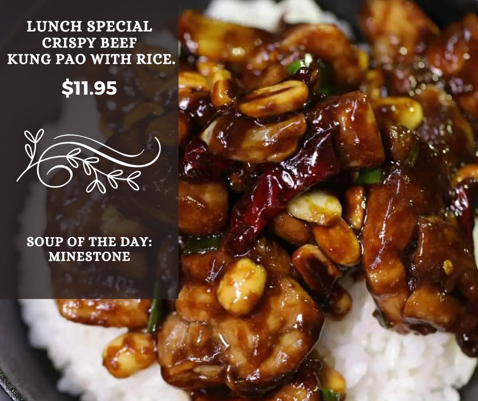 Lunch Special today! Who is feeling Spicy. It's time for some Kung Pao! #yegcheapeats #yegeats #yeglocal #YegFoodie #yegfoodies #yegspecial #edmontoneats #soupbird #yegdeals