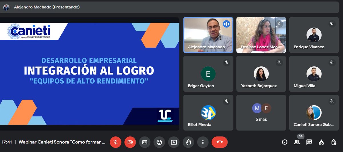 Canietisonora's tweet photo. Cerramos el mes de julio con un webinar, lleno de aprendizaje llamado "Equipos de alto rendimiento", en Canieti Sonora creemos firmemente que el éxito de una empresa o proyecto, viene de la mano con el éxito de su capital humano.

#Canietisonora #webinar https://t.co/Bn4Qaqe6Ek