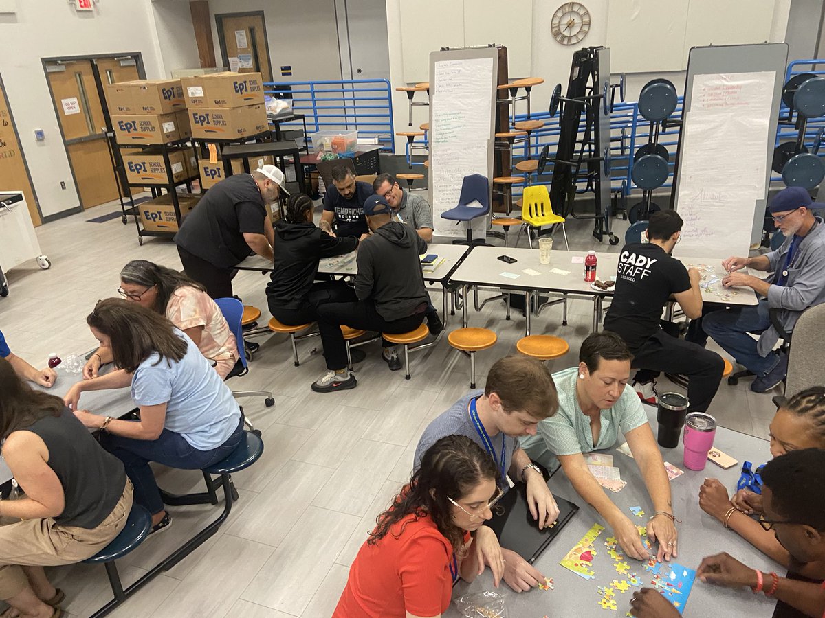 MaryMiller110's tweet photo. Today @FASTK8Charter team building our staff used #innovation and #problemsolvingskills to race to put together a puzzle. #fast2thefuture https://t.co/BELlSUGD42
