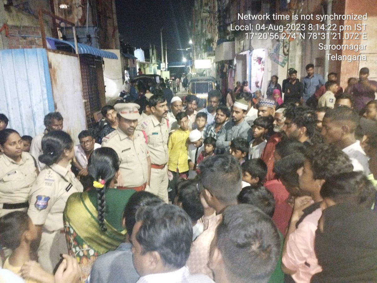 Today Sri Ravi, Inspector Saidabad PS and Sri Mojiram, SI of PS Saidabad and Mamatha, WSI of PS Saidabad along with Patrolling Staff Performed Community Policing at Singareni Colony Regarding Cyber Crimes, Dial-100, Eve Teasing, She Teams, and Traffic Rules.