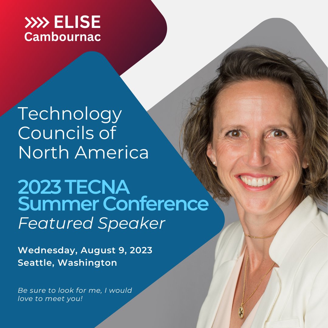 EliseC's tweet photo. I’m excited to be a featured speaker at the 2023 @TechCouncils Summer Conference next week in Seattle. I’ll be leading a conversation about “Funding the Council.” I’m also looking forward to networking with team members from other tech councils across the country! #tecna2023 https://t.co/fPsuKVqkvs