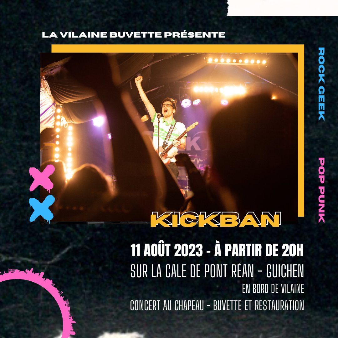 Attention, concert dans 1 semaine tout pile ! Ça se passe juste à côté de Rennes, dans un super cadre, ça va être le feu ! 🤘🤓