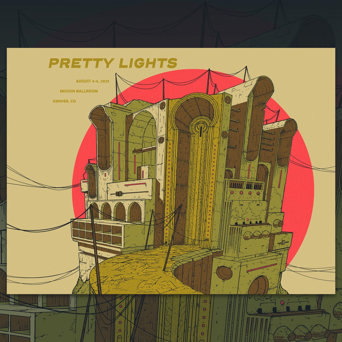 PrettyLights's tweet photo. Firing up the engines in our hearts tonight.  See you at the launch pad. Limited Edition 18x24 screen printed posters on commemorative stock will be available inside the venue each night at the merch area. Artwork by @CristianEres. https://t.co/Nfm9gPOKYN