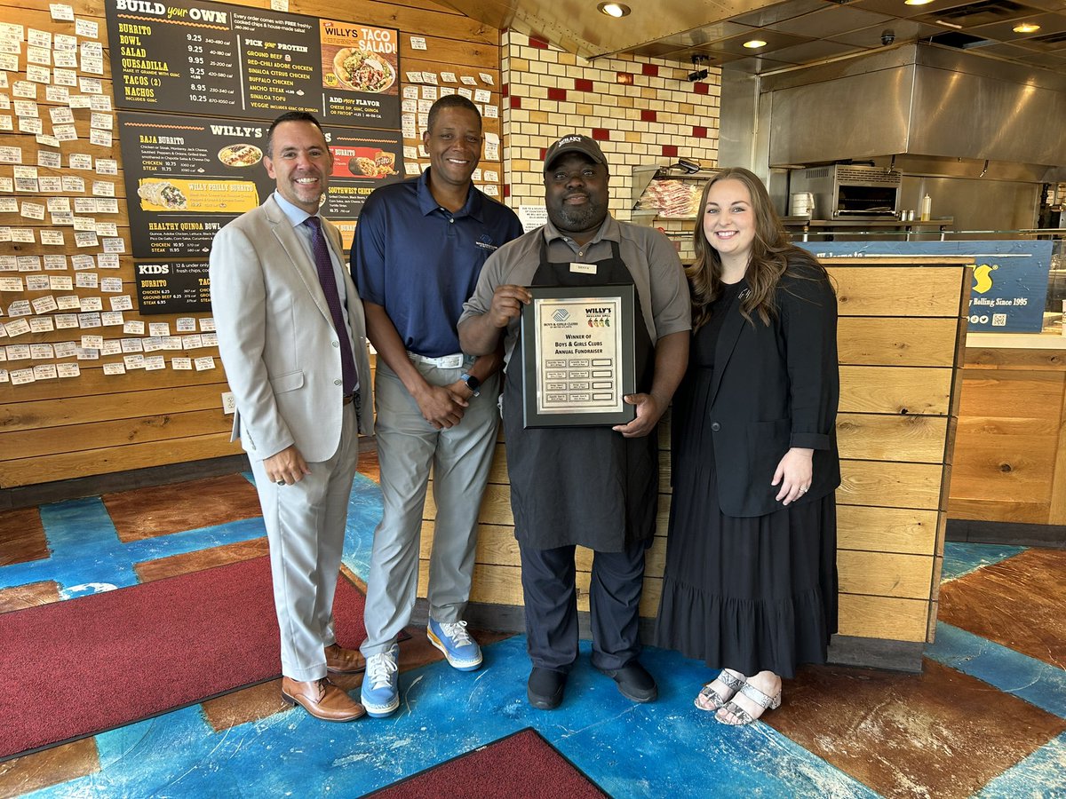 BGCMA_CEO's tweet image. One of my absolute favorite @BGCMA_Clubs partners is @WillysMexicana. Not just because their food is amazing or because their founder is a #UNC alum, but because they have been investing in our mission for years through their annual campaign to support #bgcma! Thank you! 🙏