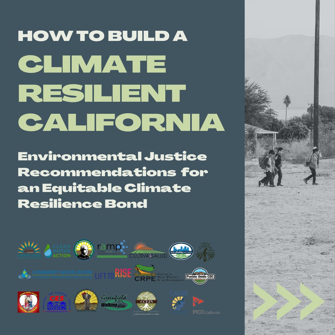 We join environmental justice organizations across #California in calling on state leaders to ensure the 2024 #Climate Resilience Bond is equitable and protects vulnerable communities in direct and meaningful ways. Learn more at bit.ly/EJrecs. @CAgovernor @GavinNewsom