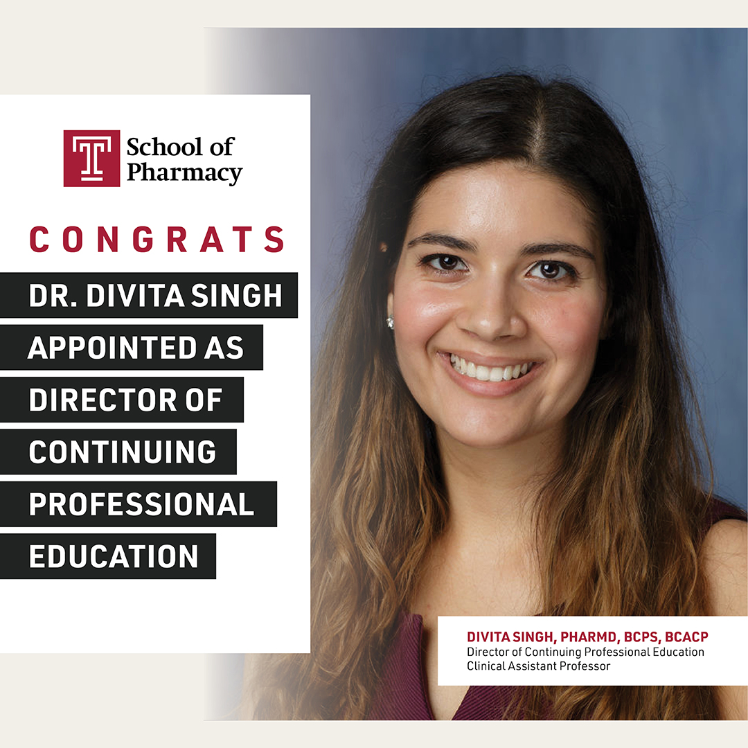 Congrats, Dr. Singh! @templeuniv #templemade #pharmacy #pharmacyschool #pharmacists #pharmacist #healthcare #womeninhealthcare #womeninleadership