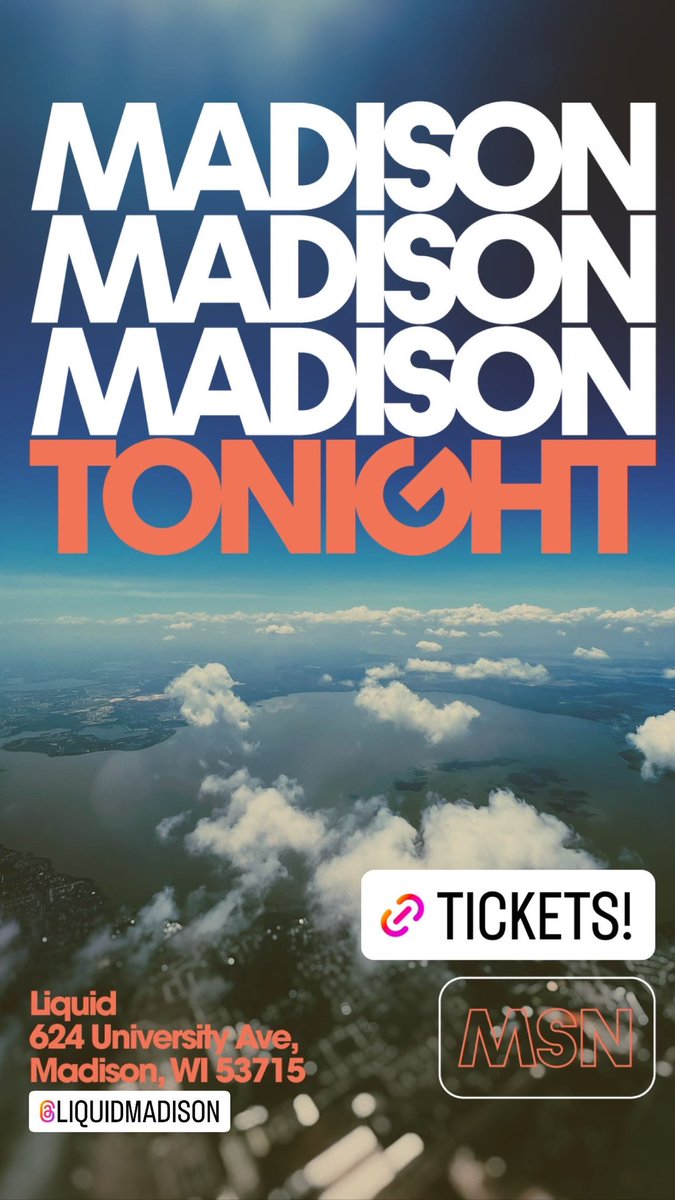 Madison, WI tonight!! @LiquidMadison
