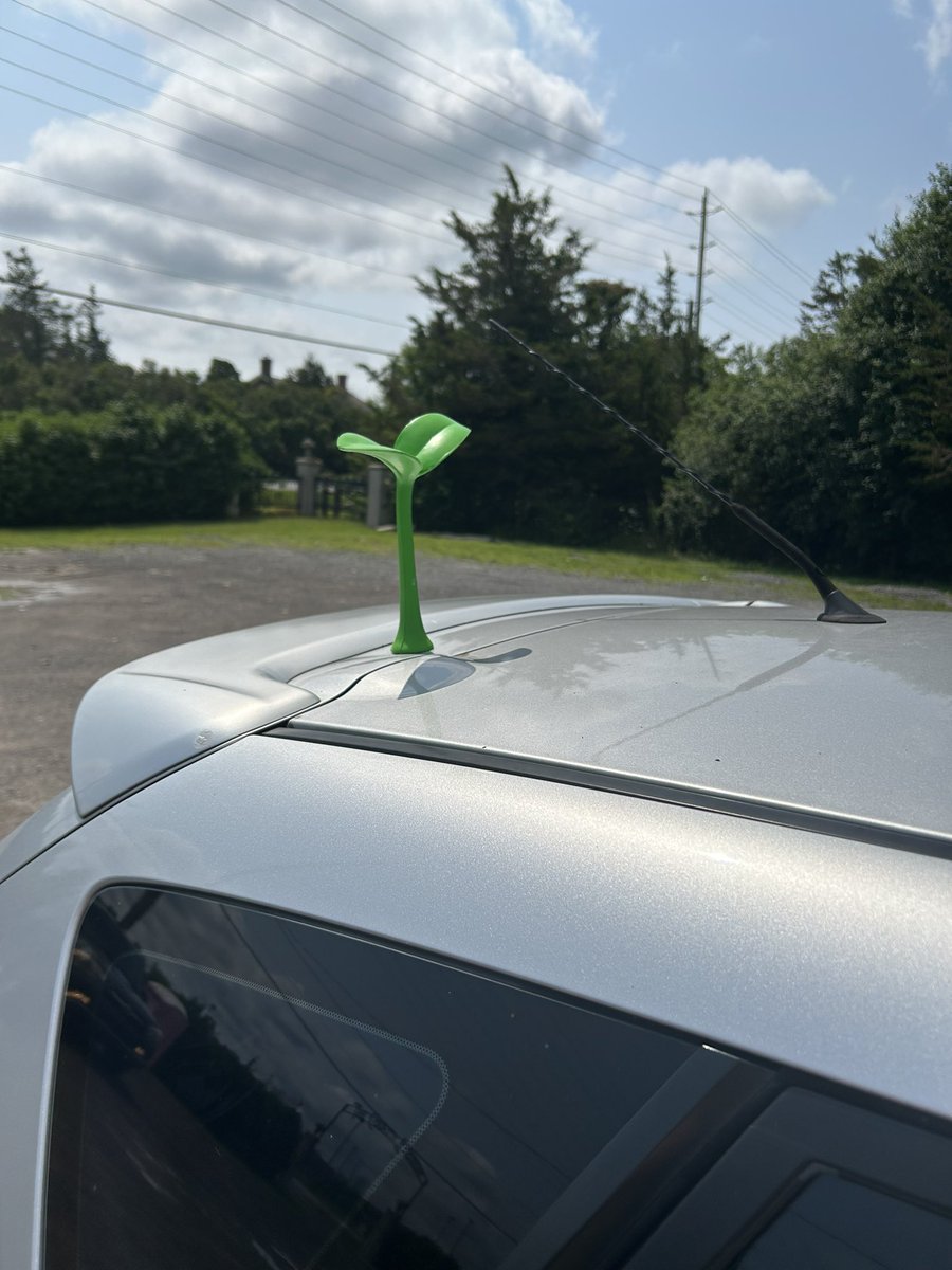 hostile_bean's tweet photo. yall i think one of my coworkers put a bean sprout on my car im crying https://t.co/uKDnSqd26c