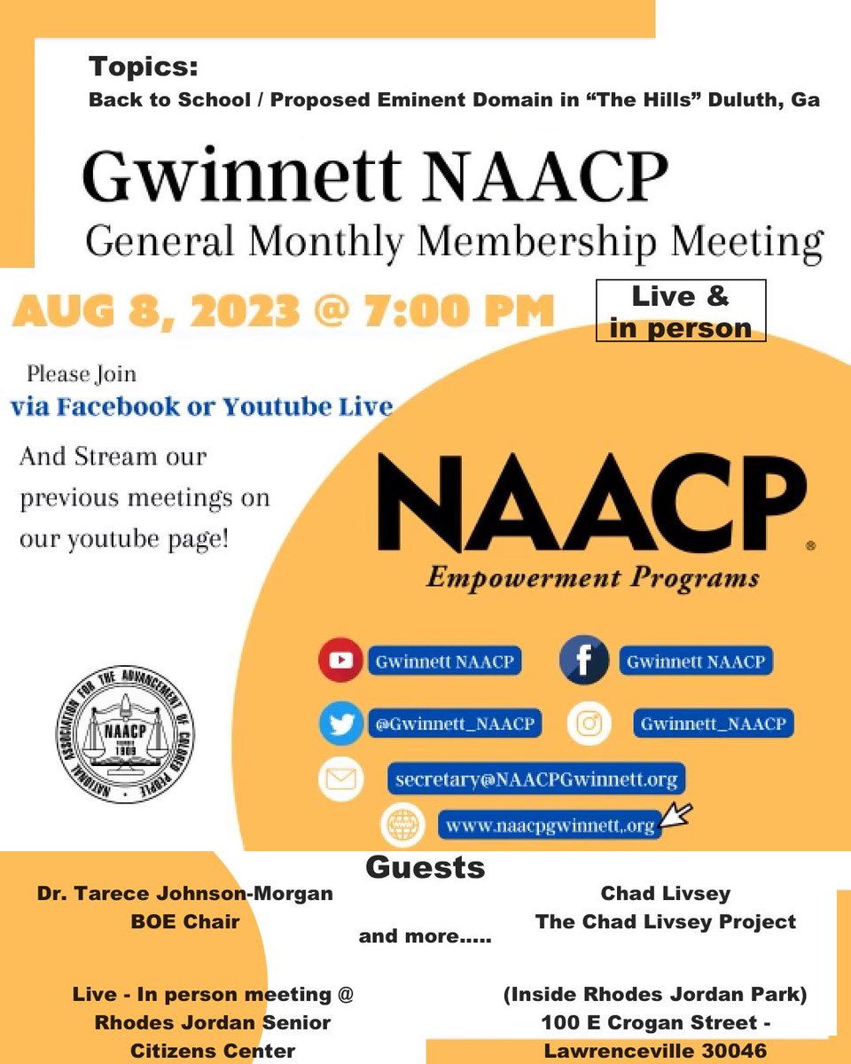 revupoffical's tweet photo. We will be in person Tuesday, August 8th @ 7:00pm at Rhodes Jordan Park in Lawrenceville at the Senior Center.  Meet our Guests. Join Us! https://t.co/USTylpzNw8