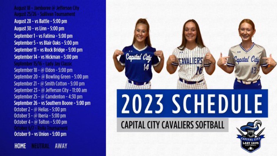 My 2023 High School Softball Schedule. Time to work!! @cccavs_softball @CCHSCavs @AcesFPMidMO @tbartlett76 @ImpactRetweets @SBRRetweets @TopPreps @IHartFastpitch