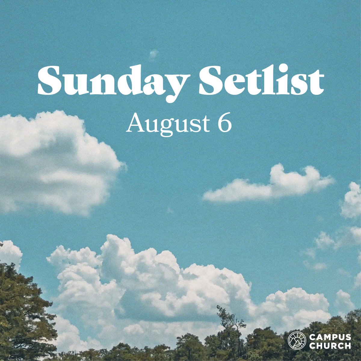 CampusChurch's tweet photo. Can’t wait to worship with you Sunday! Want to know what we’re singing? Here’s the song list 👉 https://t.co/YQ6MUS6Dux