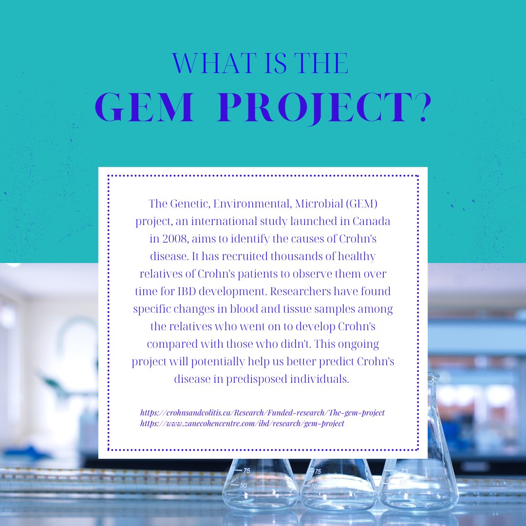 Have you heard of the GEM project? Launched in Canada in 2008, this ongoing international study has enrolled thousands of first-degree relatives of #Crohns patients in the effort to identify the triggers of disease onset. @SinaiHealth #IBD #crohnsdisease