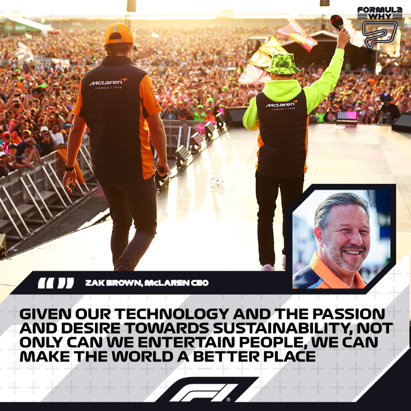F1's tweet photo. How can Lando Norris' race seat help cut carbon emissions for @McLarenF1? 👀

McLaren CEO Zak Brown joins the #FormulaWhy podcast to explain some of the innovative ways they are taking to become more sustainable as a team 🌱

#F1 @ktmosborne @ChrisHewgill
