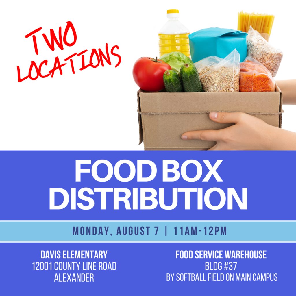 Bryant Public Schools is partnering with Arkansas Foodbank to offer food boxes to low-income families with children in the district. Families must have at least one child approved for Free &amp; Reduced meals. Register at bit.ly/FoodBox2023.