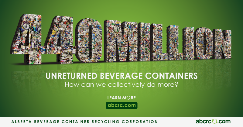 RecycleABCRC's tweet photo. With 440 million unreturned beverage containers last year, ABCRC is committed to making recycling an easier choice for Albertans, not only for our environment but our future.

#RecycleEveryBeverageContainer