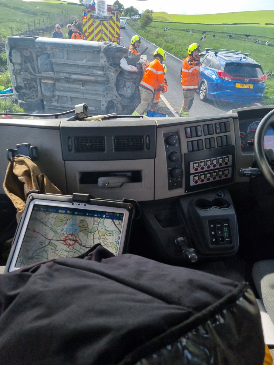 2nd RTC of the day for the Skipton Crew. 

Traffic currently backed up on the A65 between Gragrave and Coniston Cold, delays likely for a short while due to use of one lane. 
🚒🚓🚑