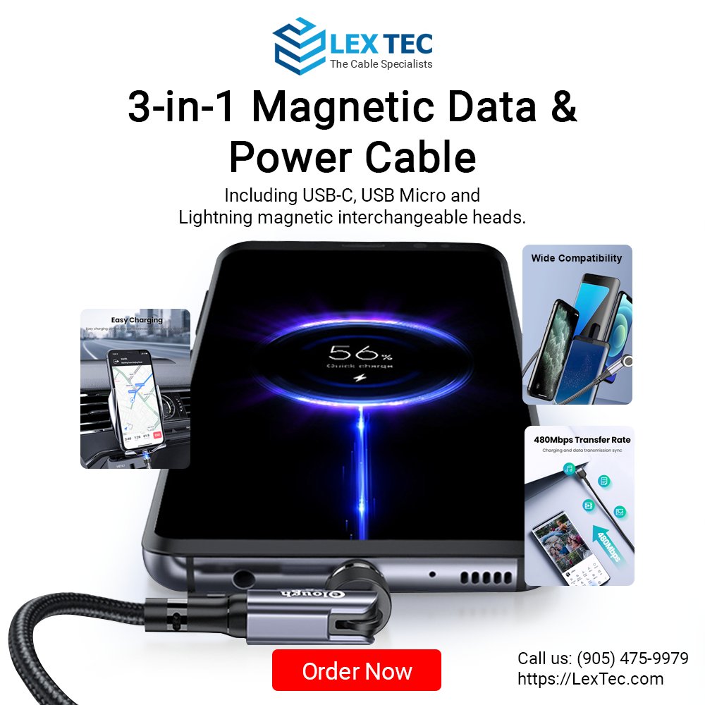 LexTecInc's tweet image. 3-in-1 Magnetic Data &amp;amp; Power Cable
lextec.com/shop/accessori…
#mobilecharger #mobilecable, #magnaticcable #porwercable #cables #electronics #canada #ecommerce #lextec #tech #winter #ecommerce #cabling #fiberoptic #patch #network #shopping #sale