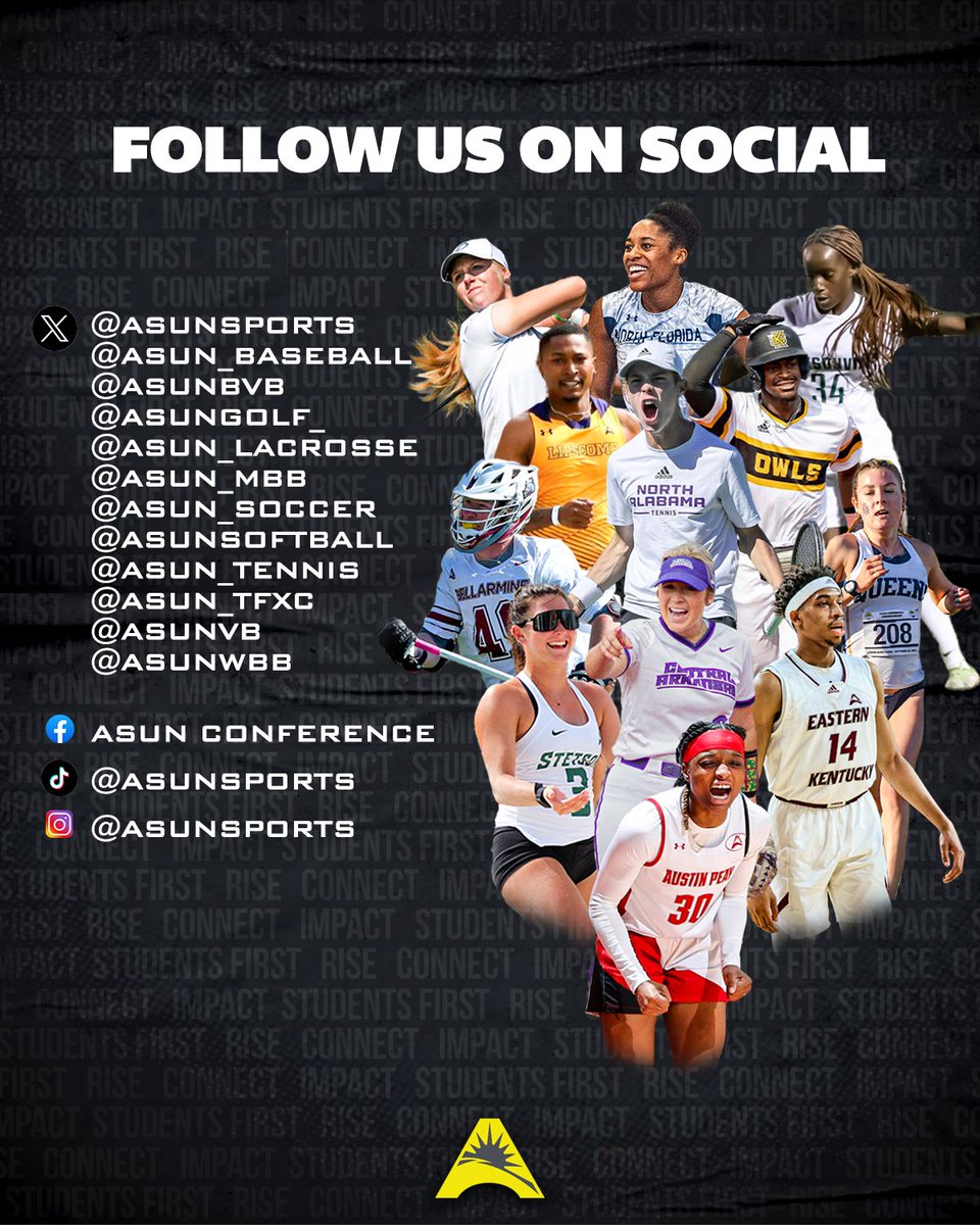 Follow Friday‼️📲

Go give our accounts a follow to stay up to date with all things <a href="/ASUNSports/">Atlantic Sun Conference</a>!  👏💯

#ASUNBuilt