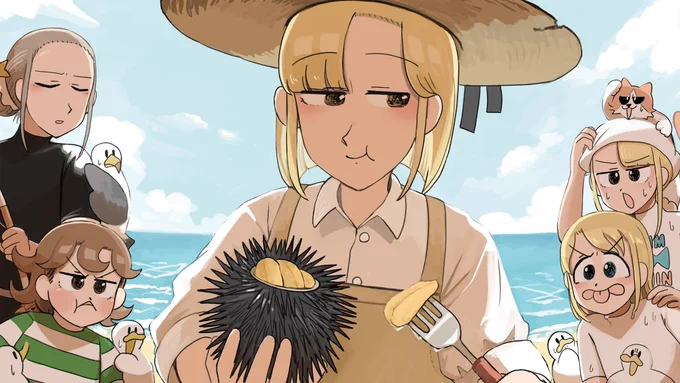 She eats sea urchin.
