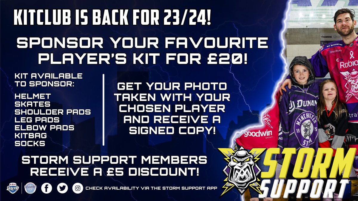 Mcr_StormSuprt's tweet photo. π KIT CLUB π
You can now sponsor your favourite players kit for just Β£2β£0β£!
You can also sponsor a players Gloves* for Β£9β£0β£ and keep them at the end of the season!
π² https://t.co/U0cFRNNpBI
#WeAreStorm | #KitClub https://t.co/4d2Mp1bytH