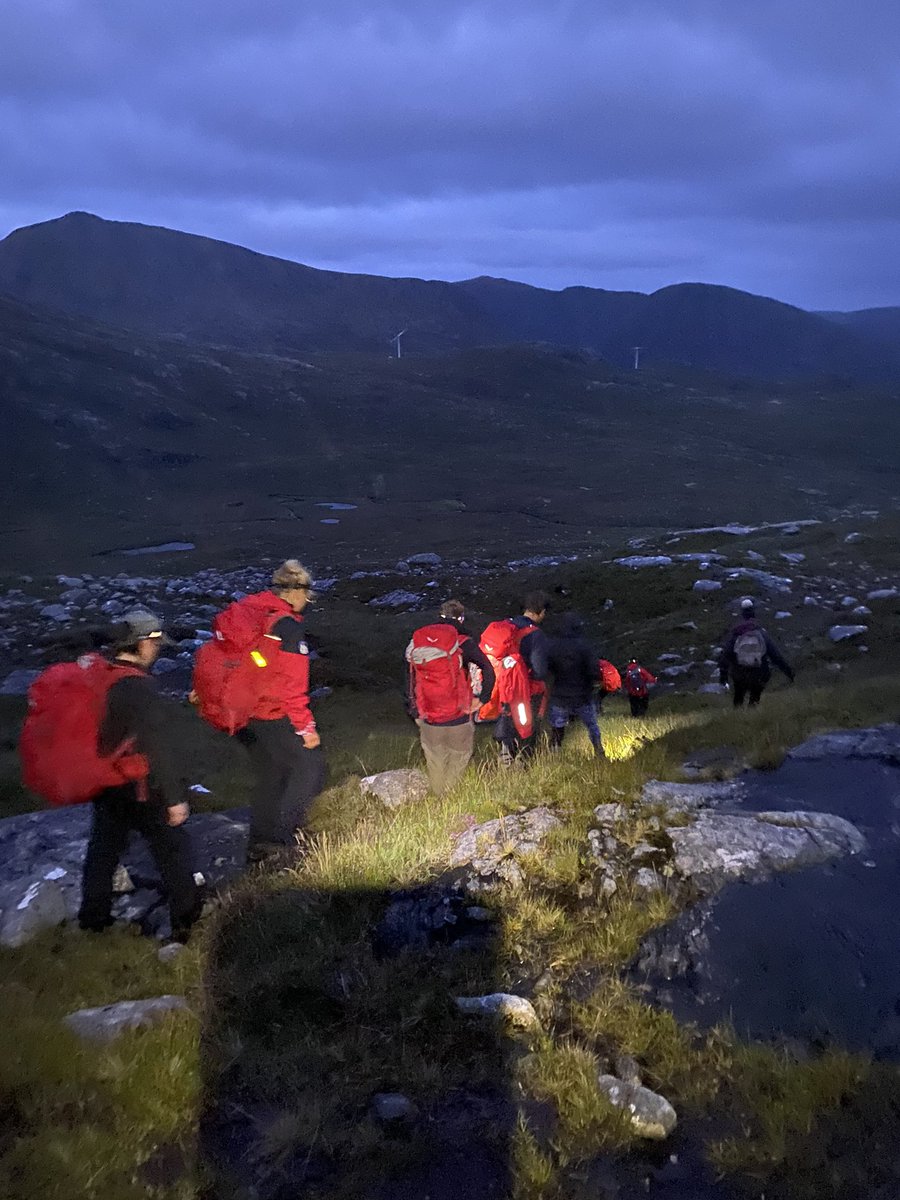 The team were called out last night by Police Scotland to assisted four walkers who became disoriented in low cloud near the summit of Mulla Bho Dheas (743m) The team provided shelter, clothing, food and water before walking them safely off the hill to their car.