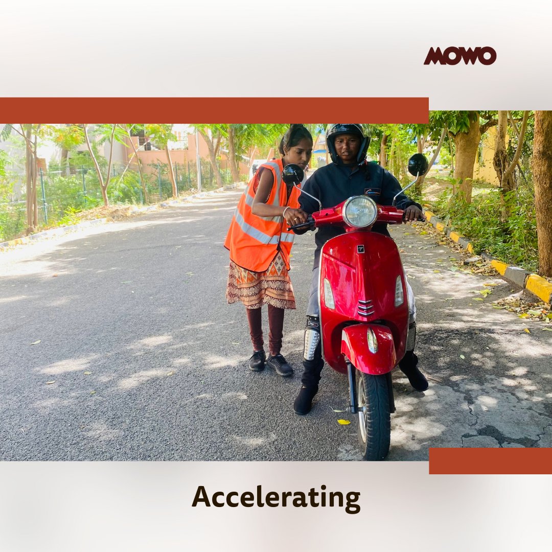 MOWO__Hyd's tweet image. Learning the art of balancing two wheels, all our trainees rode over their fears associated with handling the motorised vehicles. The confidence they gained through the entire process of riding on their own, is unmatched.
#WomenEmpowerment #MotorTraining#FearlessWomenOnWheels
