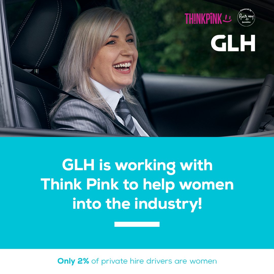 GLH is proud to partner with #ThinkPink to increase female representation. Did you know that currently, only 2% of private hire drivers are women?

Together, let's pave the way for a more inclusive and diverse transportation community.
#GLH #WomenInTransportation
