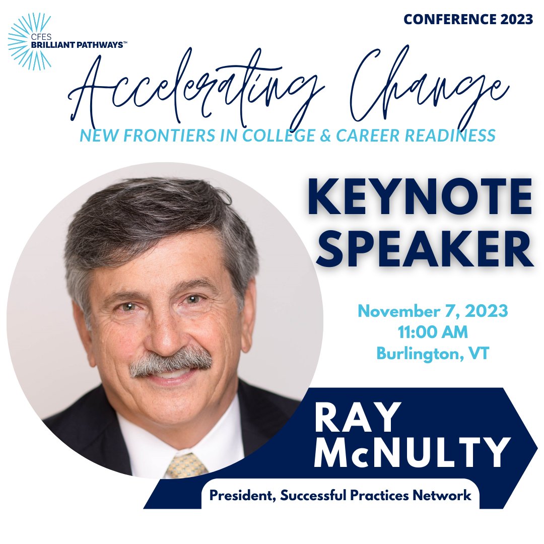 We are excited to announce that Ray McNulty, president of Successful Practices Network and former Vermont state education commissioner, will join us in Burlington for our 2023 global conference.

Register here: bit.ly/433rTf3

#ConferenceFES #ProfessionalDevelopment
