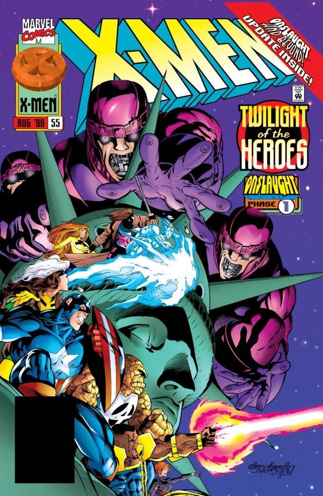 theronscomics's tweet photo. #ThisWeekInComics

August 1, 1996 - The entity known as Onslaught isolates New York City using an army of sentinels. He creates a giant tower out of nothing and, in response to an attack by the Avengers, Fantastic Four, and X-Men, unleashes a devastating EMP in the city. https://t.co/ONTx0LFvBP