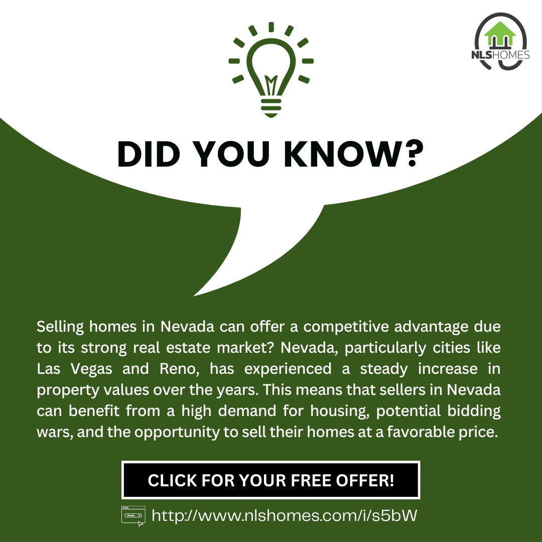 NLSHomes's tweet photo. 🏡 Did you know that selling your home in Nevada can be incredibly rewarding?

With high demand, competitive bidding wars, and excellent sale prices, sellers have a golden opportunity! 💰🔥🏠 https://t.co/poHvME1JGZ