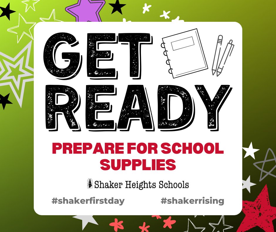 shakerschools's tweet image. Back-to-school means getting those supplies ready! Students in K-6 are covered by their supply fee. Middle and High School students need to purchase supplies. For more info, visit shaker.org/SupplyLists.as…

#shakerfirstday #shakerrising
