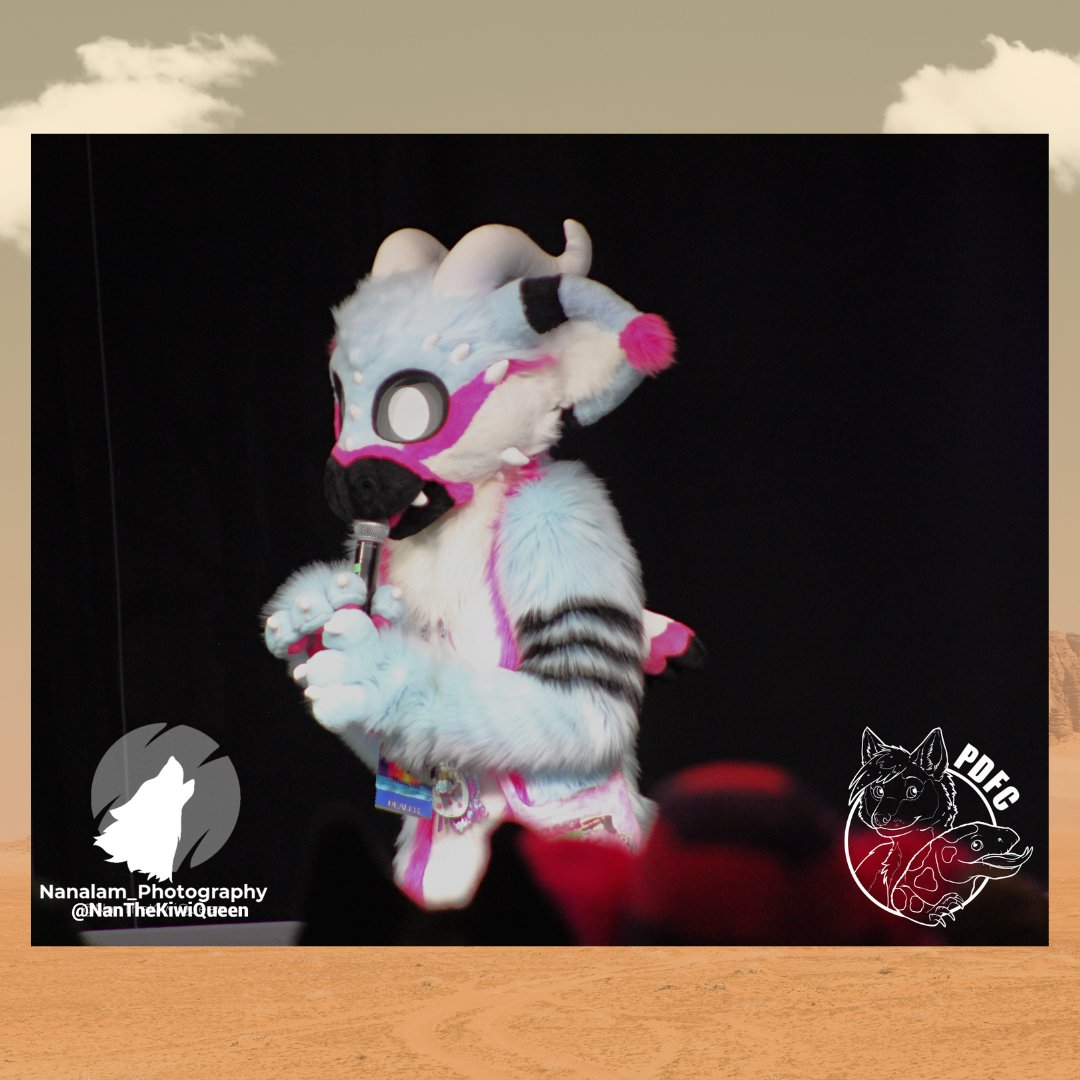 PaintedDesertFC's tweet image. One of our esteemed community members Munchie from The Fuzz! Shh what are they saying into the mic?? #pdfc2023 #pdfc #fursuitfriday #azfurry #azfurs #conventionpanels 

📷: NanTheKiwi
🐦 : @NanTheKiwiUwU 
Insta: @NanTheKiwiQueen