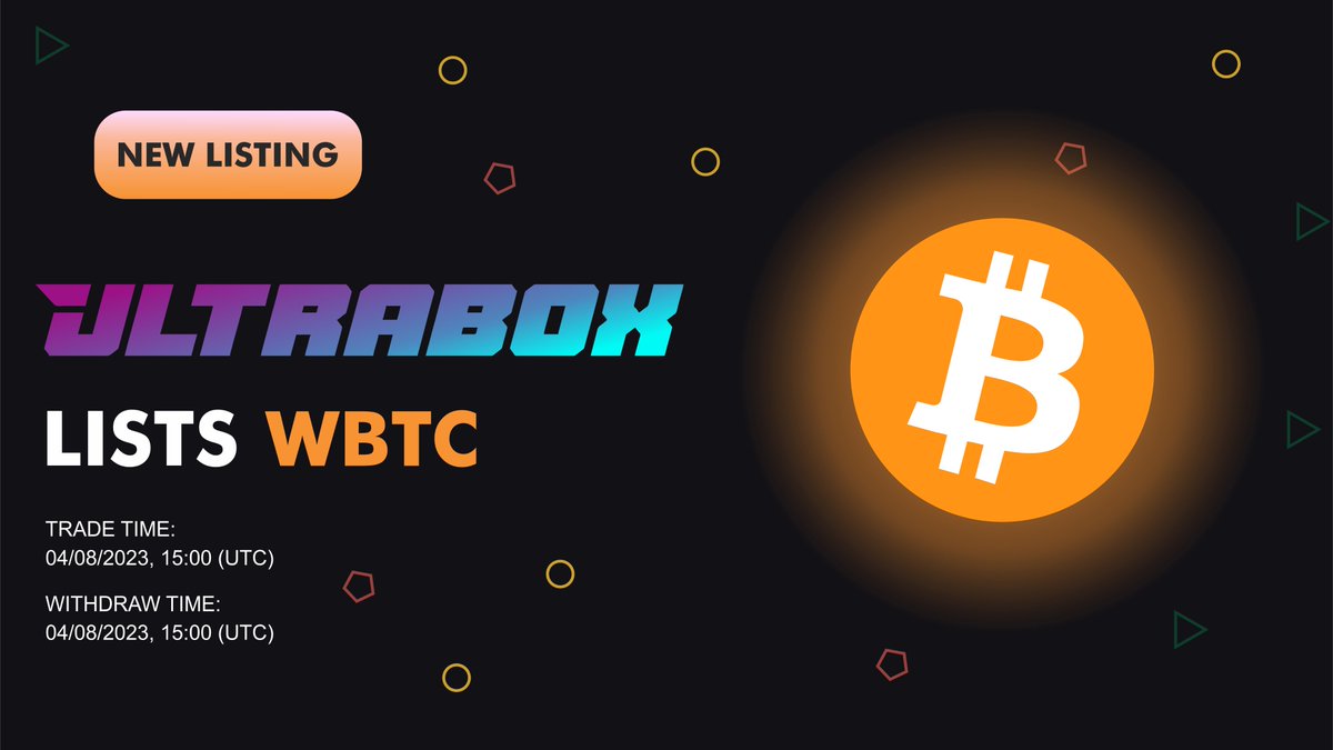 Ultrab0x's tweet photo. 🚀NEW TOKEN LISTING ON ULTRAB0X TRADING

Welcome @Bitcoin 📈💰$WBTC

📅Trade:- 08/04/2023, 15:00 (UTC)
📅Withdrawal:- 08/04/2023, 15:00 (UTC) 

🌎Website:- https://t.co/JJ7bMFocPa
 
👬 Telegram:- https://t.co/hCGTR3W6mG

#Trading #Exchange #underground #Bitcoin https://t.co/W36adtgCcR