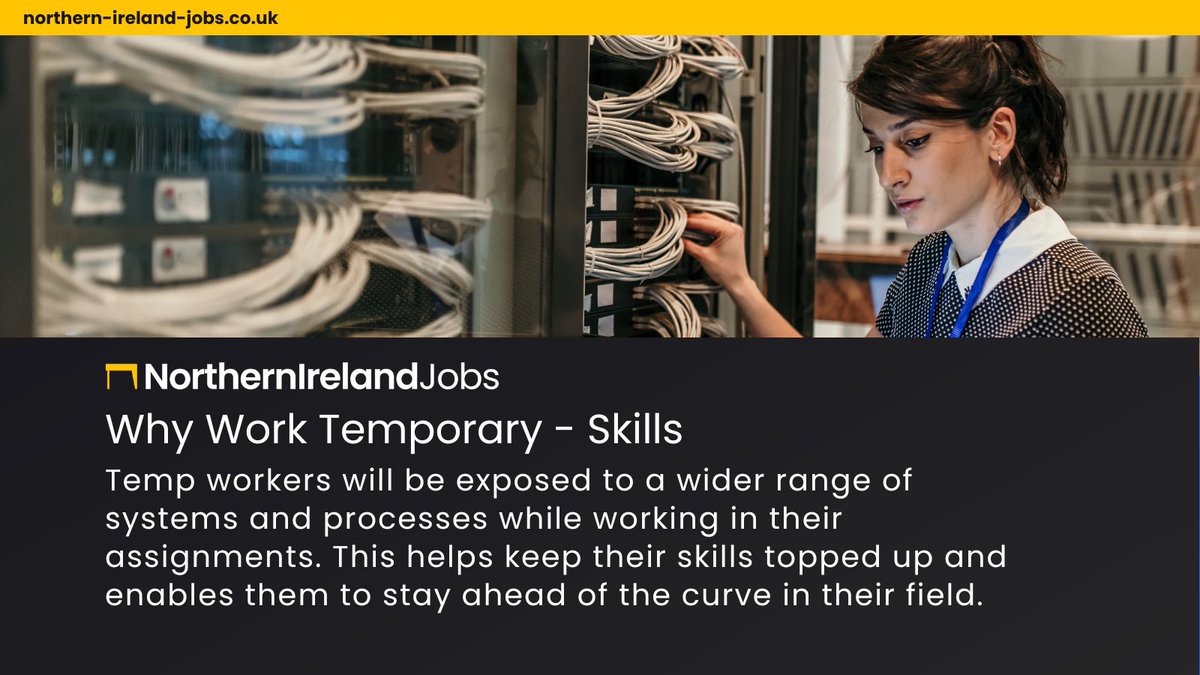 NorthernIreJobs's tweet image. 🦺 Why work Temporary - Skills 🦺

Temporary work can be a great avenue to gain the skills and expertise necessary to progress in your field.

#Belfasthour #NorthernIreland #TemporaryWork