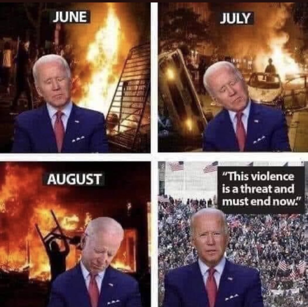 TheRightMelissa's tweet photo. They celebrated 8 months of BLM violence, arson, destruction of federal &amp; private property, murder &amp; terrorism. 
But they want you to believe a few hours of a riot at the Capitol, 2 broken windows &amp; no one dead except a Trump supporter, is the biggest event in history. Wake up https://t.co/27pEahcHiH