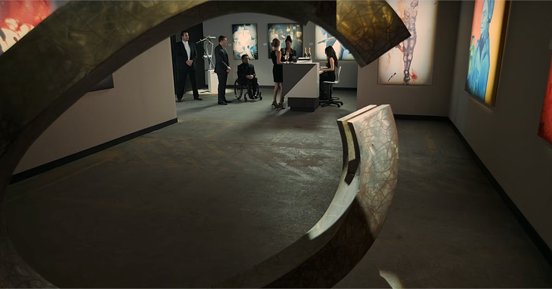 drawstuff99's tweet image. Our fine art gallery was a fun set for EP206.

Art came from a variety of sources, but special thanks to toddwcalvert &amp;amp; artcarlosdelgado for their two pieces.  (Look for their @ on instagram--twitter/X won&apos;t let me tag them here!) #thelincolnlawyer #artdirection #productiondesign