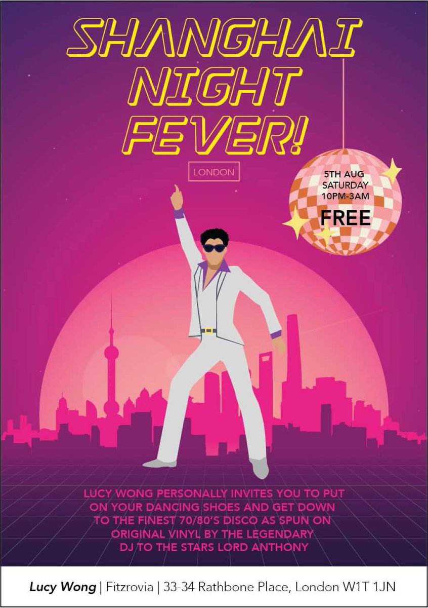 DJLordAnthony's tweet photo. OML!
I’m super excited to announce my brand
spanking new Dj residency at Lucy Wong
A 1950’s Hong Kong inspired cocktail bar
situated in the beating heart of Fitzrovia.
Tomorrow Sat is the launch night. FREE! https://t.co/7hO003QzFQ