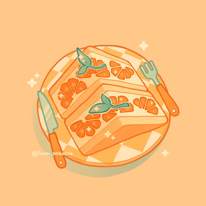 Orange sando    i actually made this ages ago but never posted it bc I didn't like it all that much… but now I think it's kinda cute 