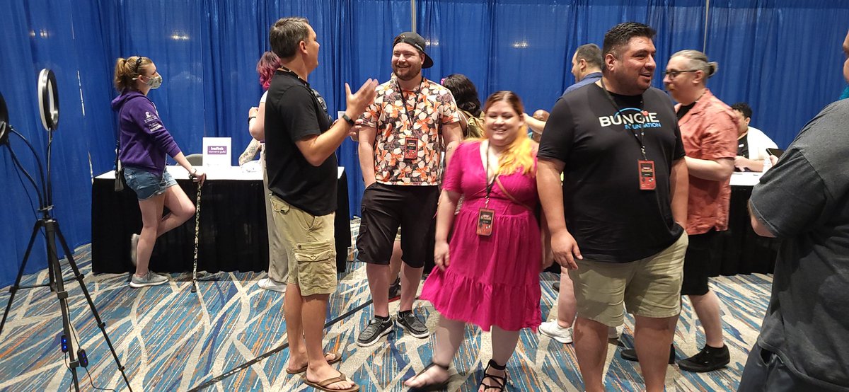 We've got <a href="/Twitch/">Twitch</a> Guilds at our booth for the next hour.