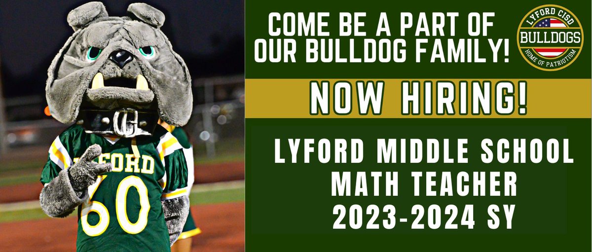 MsBarajas2's tweet photo. Come Be A Part Of Our Bulldog Family! #GreatThingsHappenHere 💚💛🩶 https://t.co/bIyylwubn6