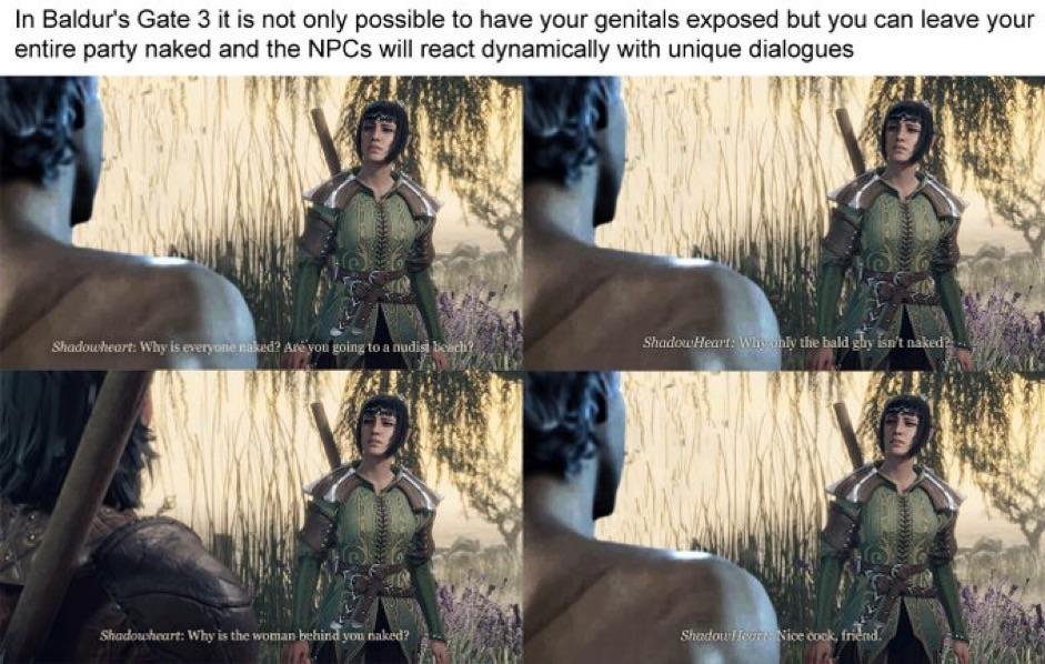 The level of RPG reactivity we've dreamed of. Thank you for your service <a href="/larianstudios/">Larian Studios</a> <a href="/mollygos/">molly carroll</a> <a href="/Cromwelp/">Very AFK</a>