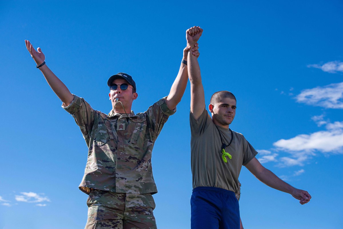 af_academy's tweet photo. The culmination of Basic Cadet Training was held yesterday, and the Class of 2027 is one step closer to being accepted into the Cadet Wing. 

See photos from the Pugil stick fight competition: https://t.co/1RYnC5RVan

#BCT #military #WarriorEthos #pugilsticks #usafa2027 #cadets https://t.co/b1JChgiWAh