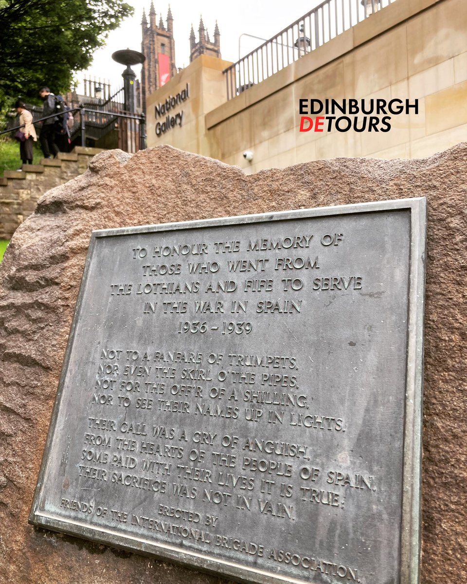 City centre memorial to the local volunteers of the International Brigades. Who went to Spain to defend democracy and fight Fascism.

Just a bit of the working class history covered on an Edinburgh Detour…

#edinburgh 
#edfringe 
#scotland 
#internationalbrigades 
#antifascist