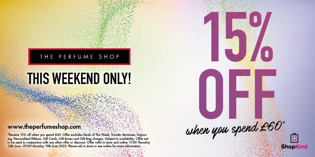 Enjoy 15% off when you spend £60 on selected lines this summer. Visit us in store today #lpa2023 #theperfumeshop #tpssc