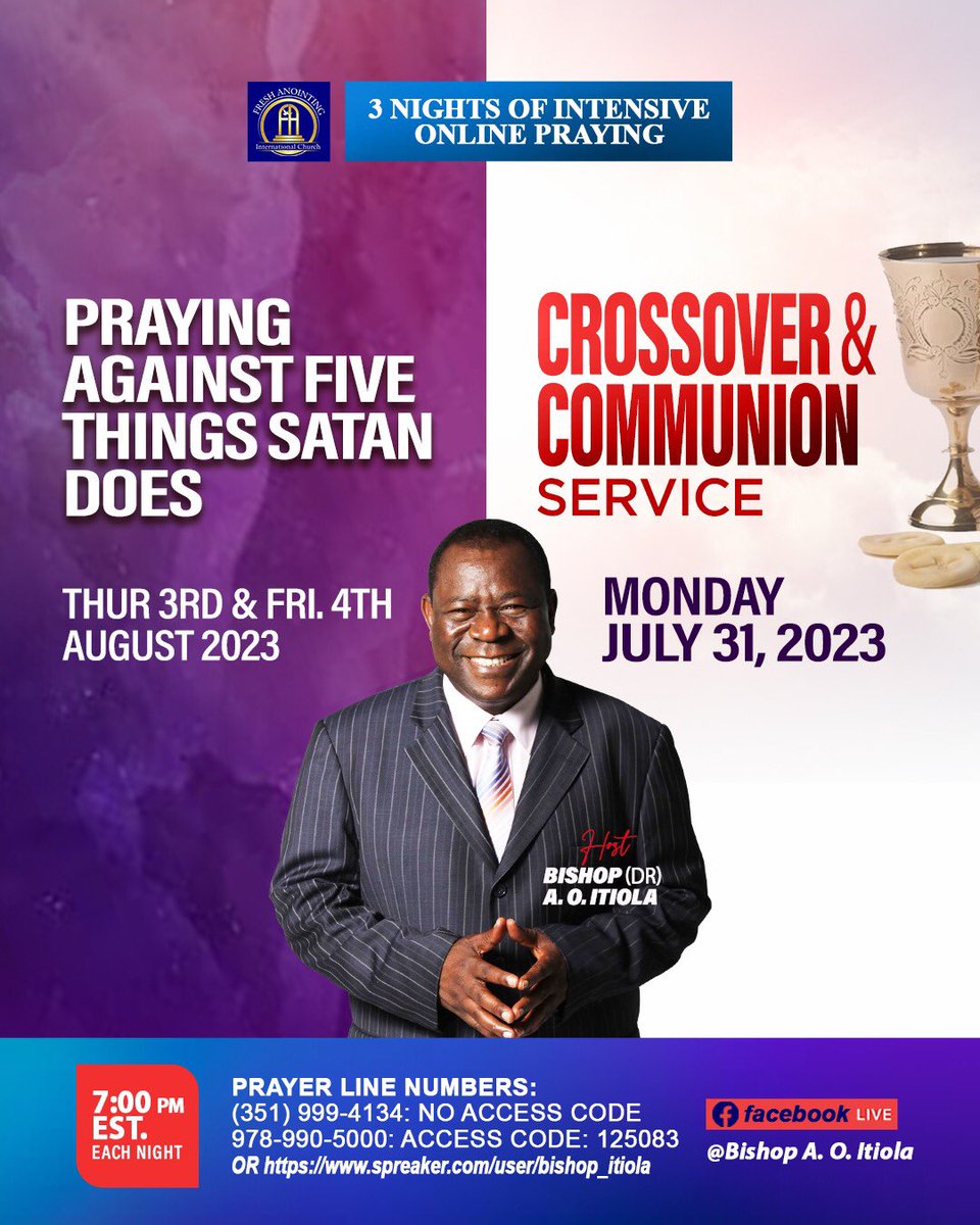 ObinnaPreciousJ's tweet photo. You know how we do it every Thursday and Friday right? 12am we pray. If you missed last night join us today

Join us tonight with our father to pray @BishopAOItiola 
See more details in flyer https://t.co/ubIP2AVVZD