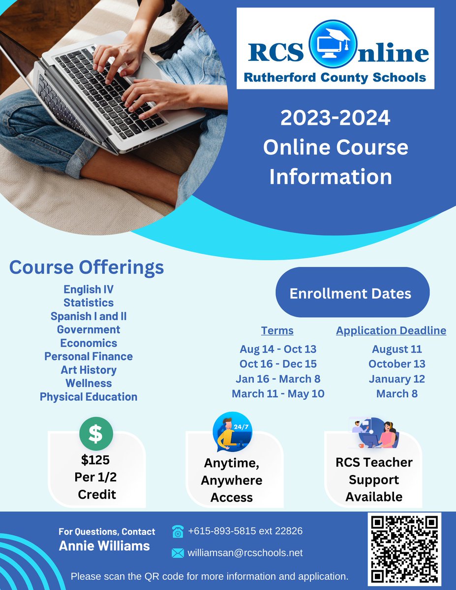<a href="/rucoschools/">Rutherford County Schools</a>  is happy to continue to offer this online option during the 2023-24 school year for high school students wishing to take additional classes outside of their traditional school day.  If you have a student who may be interested, please view the attached flyer.