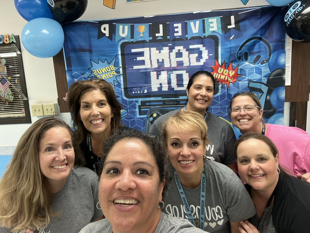 niclew12's tweet photo. The Stahl leadership team is ready for a great year! They are committed to “leveling up”! Game on! @NEISD https://t.co/yic6bryVa9