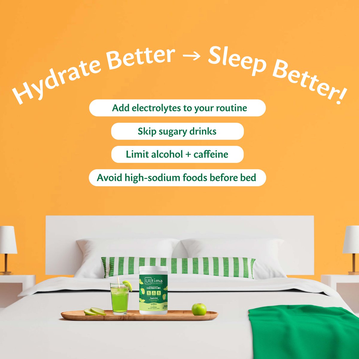 Did you know that H2O and ZzZ work hand in hand? That’s right — practicing healthy hydration during the day can help improve your rest after hours 😴