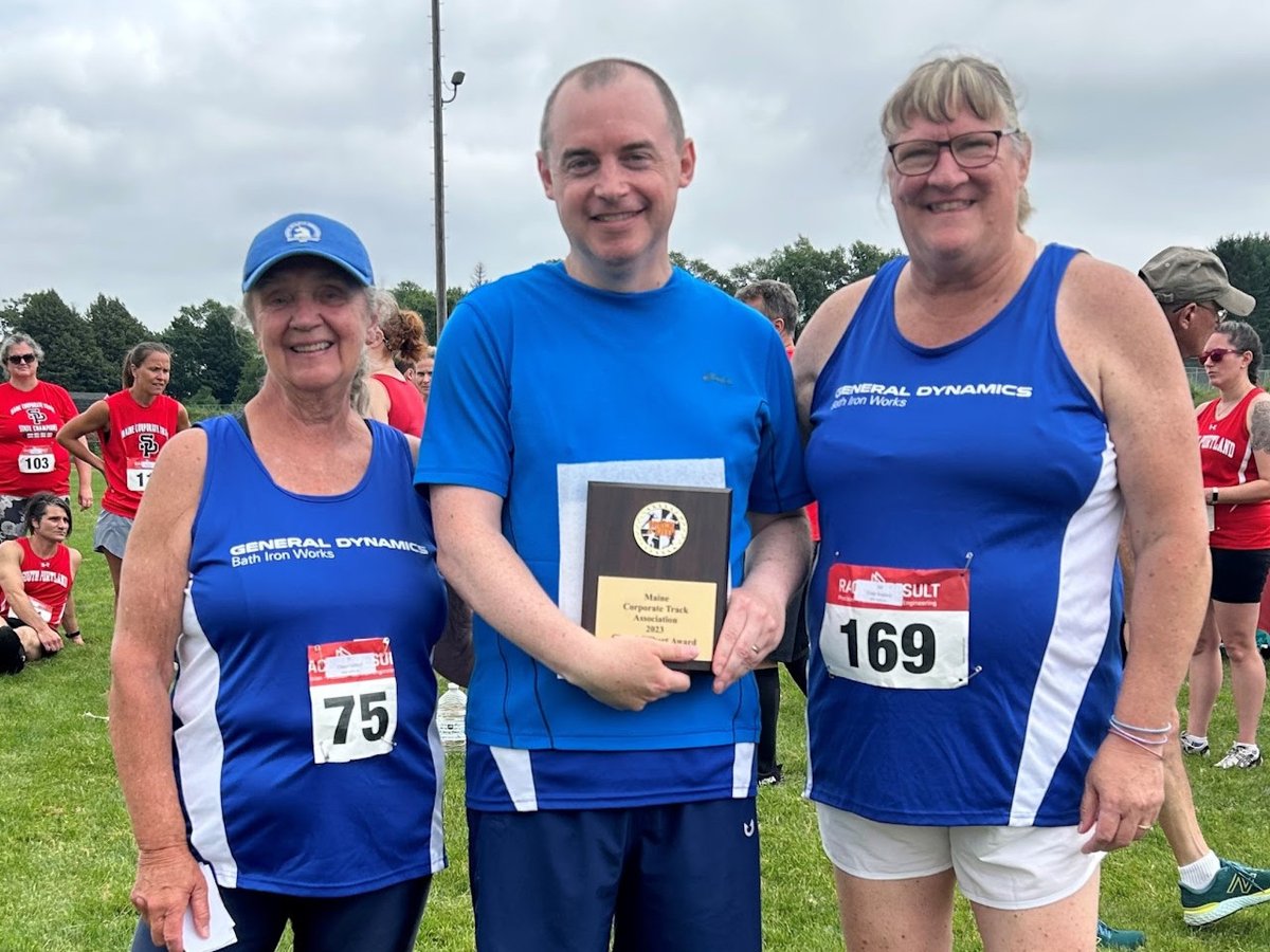 GDBIW's tweet photo. Congratulations to BIW assistant general counsel Matt Gildart, who won the Cheryl Gilbert Award for Outstanding Team Captain at the @MECTAtrackfield State Championship last week! Matt is the captain of the BIW team and the current MECTA president. https://t.co/EqCQCgpLa3